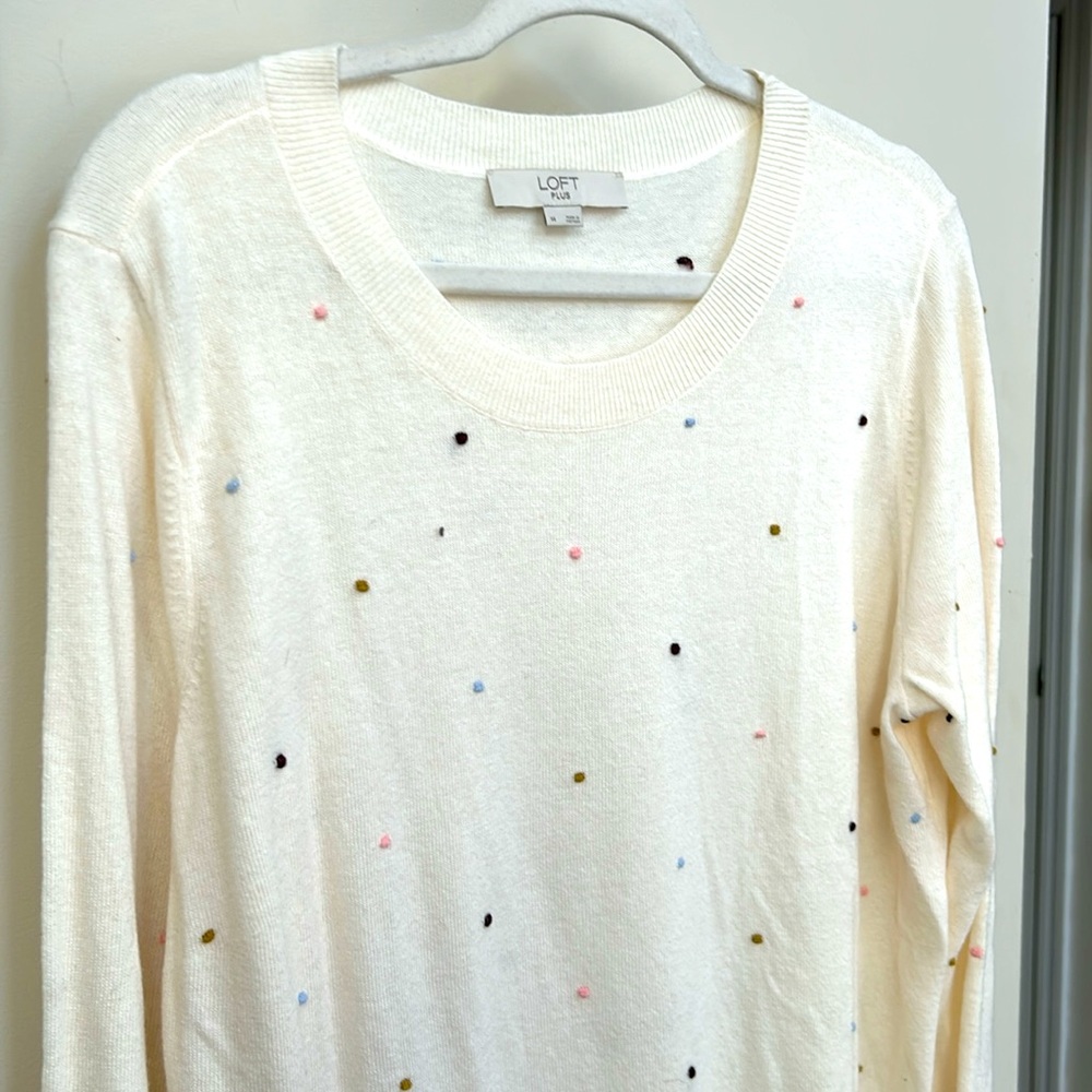 Creamy Polka Dot Loft Sweater 14 - Picture 2 of 9